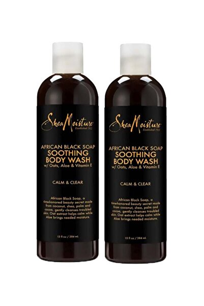 shea غسول الجسم الأفريقي SheaMoisture من قطعتين باللون الأسود