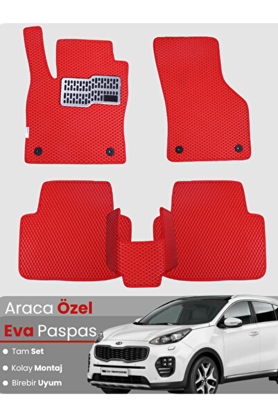 stiloto طقم كامل من حصائر EVA متوافقة مع كيا سبورتاج (2015-2021) - مخصصة للسي...