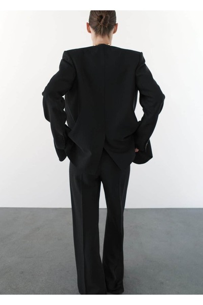 MANGO Woman Düz kesim kumaş pantolon