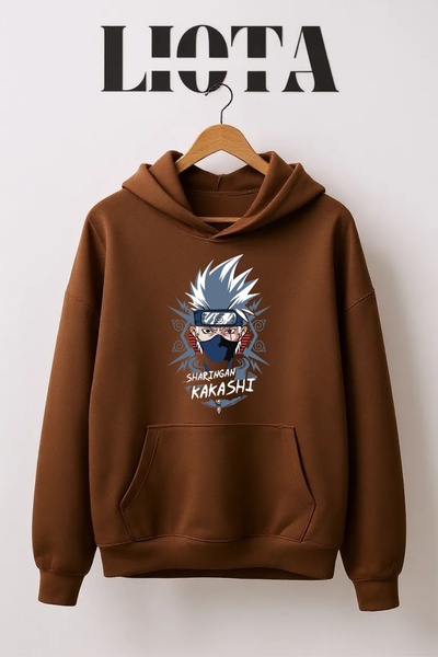 Vordevia Sweatshirt sa šarańanom i Kakashi printom, prevelik, od pamuka, sa 3...
