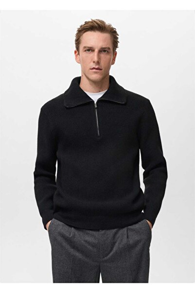 MANGO Man Fermuarlı triko kazak