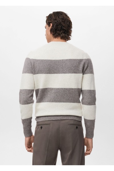 MANGO Man Yün karışımlı çizgili kazak