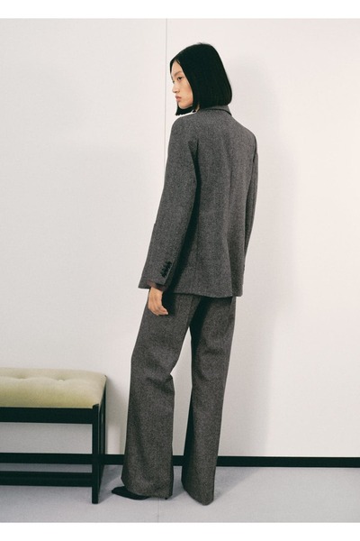 MANGO Woman Kırçıllı yün blazer ceket