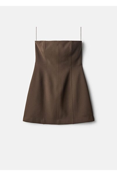 MANGO Woman Straplez evaze elbise