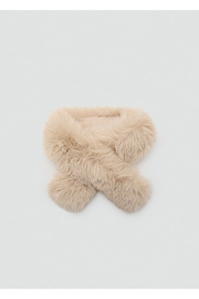 MANGO Woman Kürk görünümlü atkı