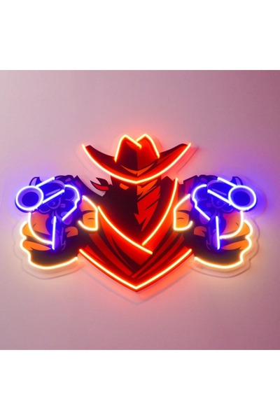 KAMER NEON LED IŞIKLI KOVBOY GAMİNG POP ART