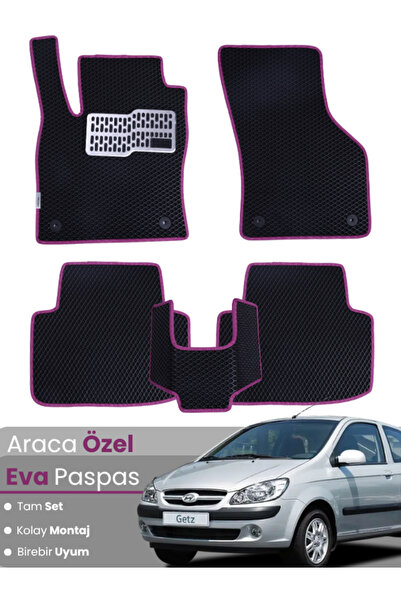 stiloto HYUNDAİ GETZ (2002-2011) Uyumlu EVA Paspas Tam Set–Araca Özel,Kolay M...
