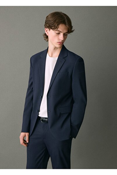 Mango Teen Düz kesim kumaş blazer ceket