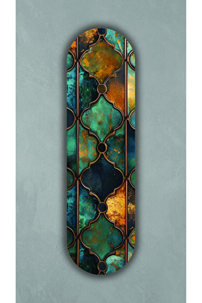 Korhan Atölye Vitray Cam 2 - Dekoratif 4mm MDF Duvar Panosu (75x20 cm)