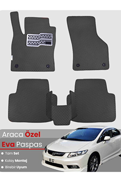 stiloto HONDA CİVİC FB7 SEDAN (2012-2015) Uyumlu EVA Paspas Tam Set–Araca Öze...