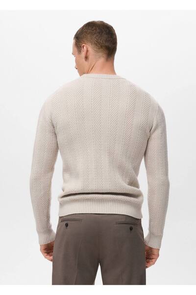 MANGO Man Balıksırtı dokuma kazak