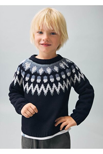 MANGO Baby Jakarlı örgü kazak