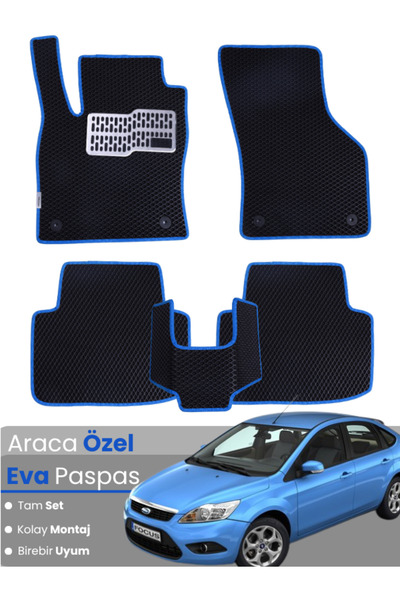 stiloto طقم كامل من حصائر EVA متوافقة مع فورد فوكس 2 هاتشباك (2005-2011) - مخ...