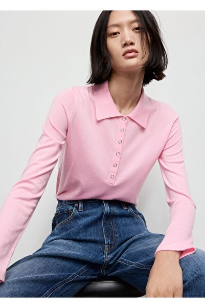 MANGO Woman Polo yaka uzun kollu kazak