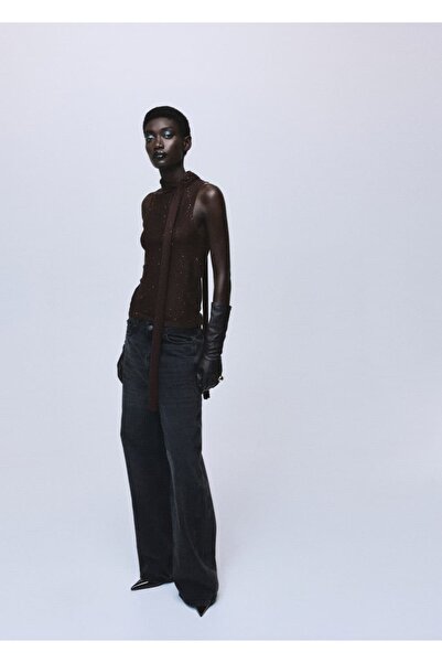 MANGO Woman Parlak fularlı bluz