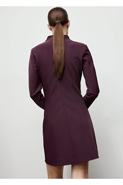 MANGO Woman Drape yaka uzun kollu elbise
