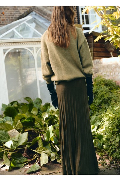 MANGO Woman Pilili örgü etek