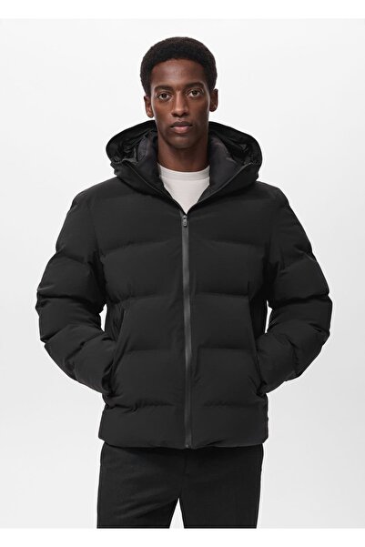 MANGO Man Su geçirmez kapüşonlu dolgulu anorak