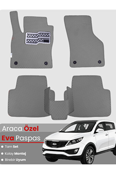 stiloto طقم كامل من حصائر EVA متوافقة مع كيا سبورتاج (2010-2015) - مخصصة للسي...
