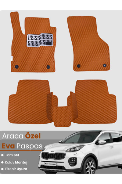 stiloto طقم كامل من حصائر EVA متوافقة مع كيا سبورتاج (2015-2021) - مخصصة للسي...
