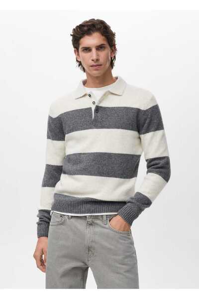MANGO Man Yün karışımlı triko polo kazak