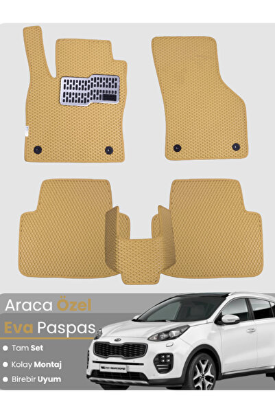 stiloto طقم كامل من حصائر EVA متوافقة مع كيا سبورتاج (2015-2021) - مخصصة للسي...