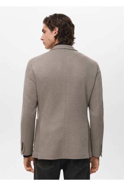 MANGO Man Slim fit mikro kazayağı desenli blazer ceket