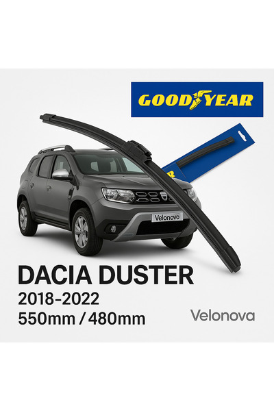 Velonova GOOD YEAR 2’li Set Muz Tipi Silecek Takımı Dacia Duster 2018-2022 Ön...