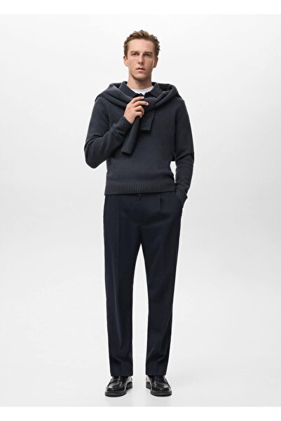 MANGO Man Yün karışımlı triko polo kazak