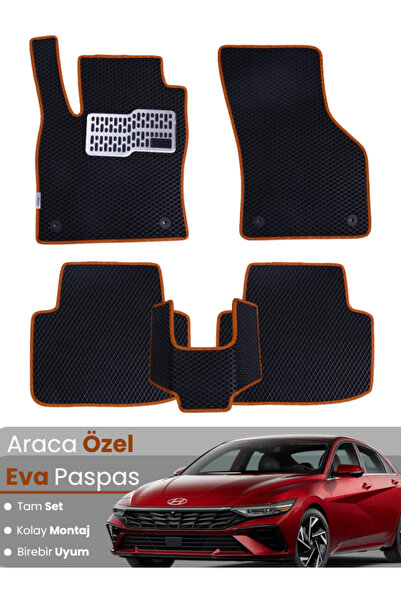 stiloto HYUNDAİ ELANTRA (2020-2025) Uyumlu EVA Paspas Tam Set–Araca Özel,Kola...
