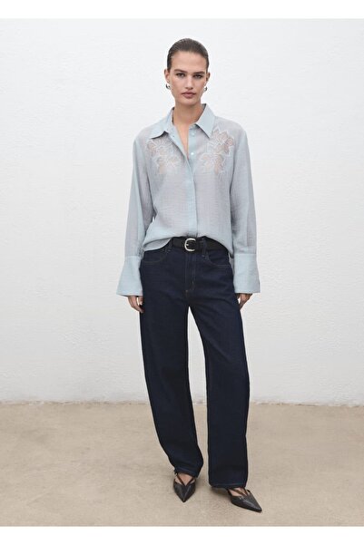 MANGO Woman İşlemeli lyocell bluz