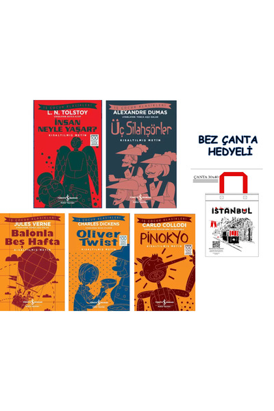 TÜRKİYE İŞ BANKASI KÜLTÜR YAYINLARI Balonla Beş Hafta - Oliver Twist - Pinoky...