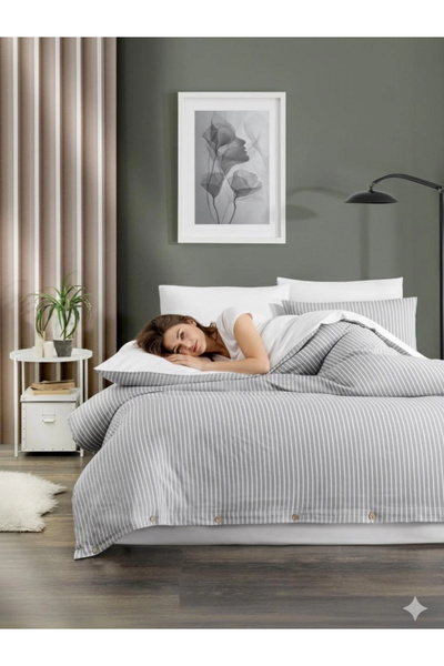 JOLLY HOME طقم غطاء لحاف مزدوج مصنوع من القطن بنسبة 100% من رانفورس - مع ملاء...