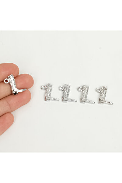yfhobi 1 Adet - 18 mm Kovboy Çizmesi Metal Uç, Takı İçin Charm Uç, Rodyum Kap...