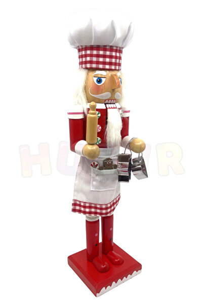 Huzur Party Store 40 cm Handmade Cook Nutcracker Lead Soldier Cookie Mold Roller Christmas New Year Nutcracker