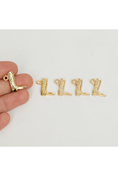 yfhobi 1 Adet - 18 mm Kovboy Çizmesi Metal Uç, Takı İçin Charm Uç, Altın Kapl...