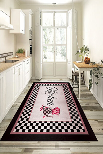 EVİMSEN Baskılı Yıkanabilir ve Kaymaz Tabanlı Çiçekli Kitchen Desenli Mutfak ...