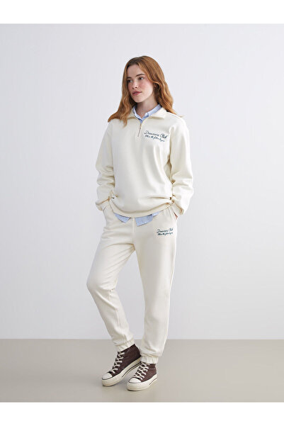 LC Waikiki Peak New Season Elastic Waist Embroidered Women's Thick Jogger Swe...
