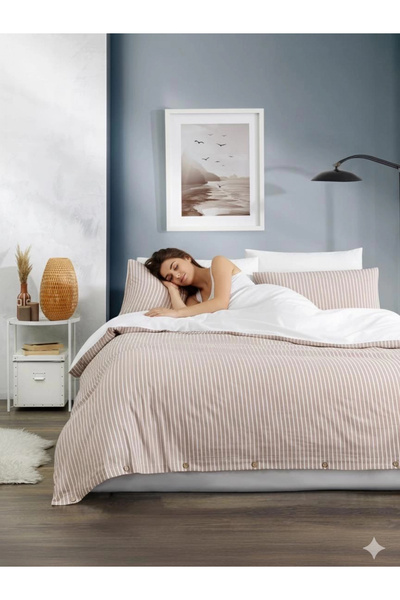 JOLLY HOME طقم غطاء لحاف مزدوج مصنوع من القطن بنسبة 100% من رانفورس - مع ملاء...