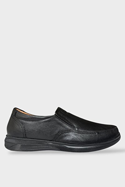 Liger Men's Daily Genuine Leather Orthopedic Shoes Black