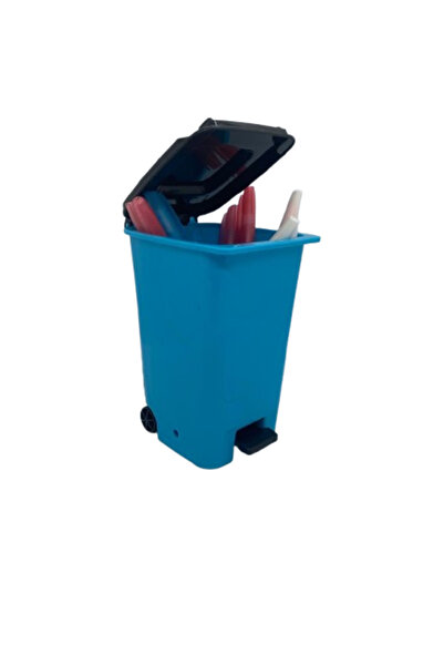 Ark Desk Pen Holder in the Shape of Trash Can Blue