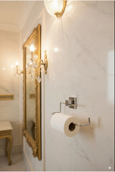 Hagen Σετ μπάνιου 3 τεμαχίων χρωμιωμένο σετ δώρου - Ράφι μπάνιου-Σχάρα για πετσέτες-Σχάρα για ρολό χαρτί-Σχάρα για χαρτί υγείας