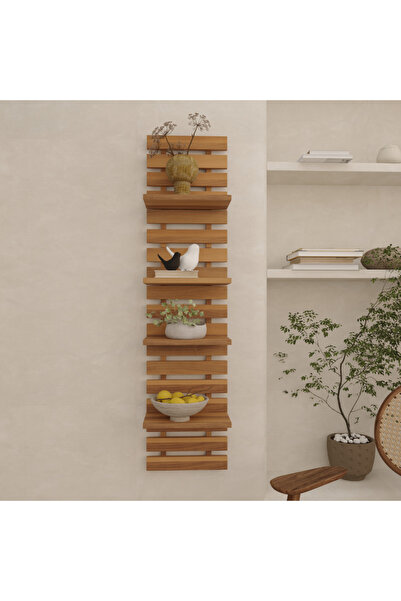 klubeconcept Dekoratif MDF Duvar Çiçekliği Modern Çıtalı Tasarım Saksı ve Aks...