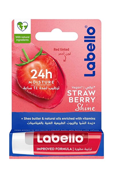 LABELLO 24H Moisturise Lip Care, Strawberry Shine, 4.8g