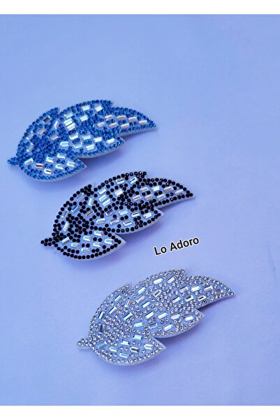 LO ADORO 3 قطع من مشابك الشعر المرصعة بأحجار الزركون على شكل ورقة الشجر