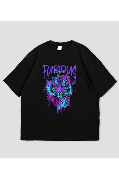 SVART WEAR Tricou oversize unisex Furious Tiger