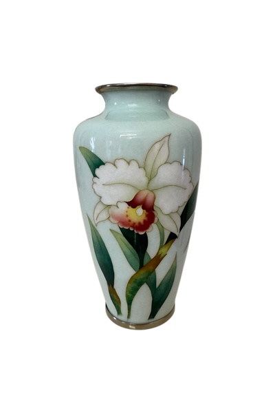 andor Japon Tarzı 20. Yüzyıl Ortası Vintage Çiçek Motifli Vazo 19 cm