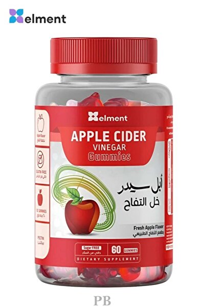 Element Apple Cider Vinegar Gummies – 60 Sugar-Free Vegan Pieces, Natural Apple Flavor – Digesti