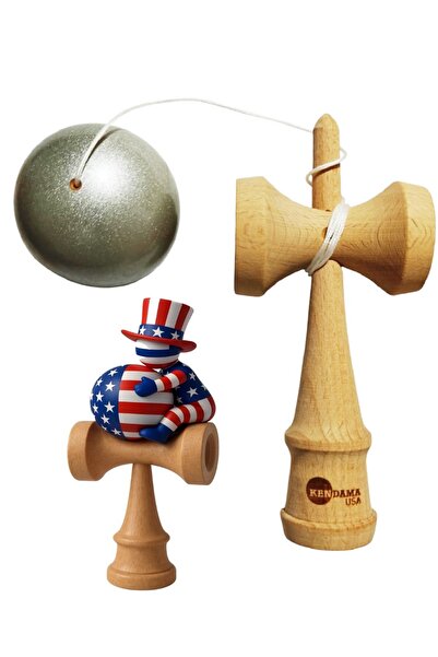 BV Kendama din lemn, minge de lemn + autocolant SUA impermeabil pentru telefo...