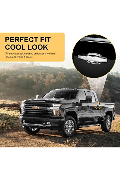 Genaric Chrome Door Handle Covers Compatible with Chevrolet Silverado, Tahoe, Suburban, Avalanche, GMC Yukon